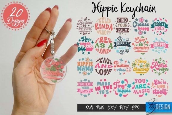 Hippie Keychain SVG Retro SVG SVG Review